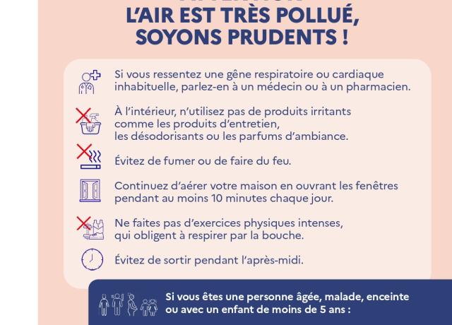 Recommandations sanitaires en cas d'épisodes de pollution de l'air (O3 - SA)
